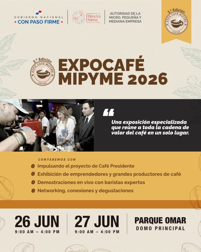 ExpoCafé 2026 reunirá a productores, emprendedores y marcas para fortalecer el café de especialidad de Panamá y abrir nuevas oportunidades de negocio.
