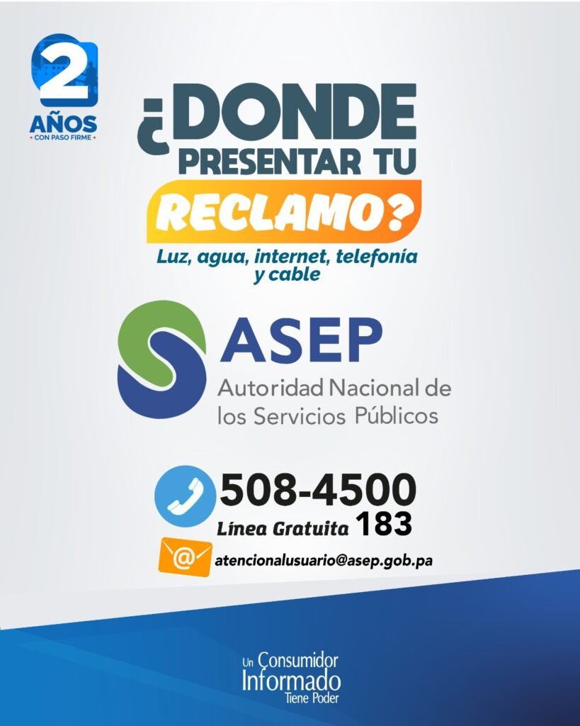 reclamos de luz e internet en Panamá, Acodeco, ASEP, quejas de electricidad, fallas de internet, derechos del consumidor, servicios públicos