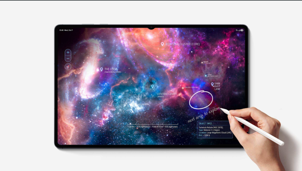 La Galaxy Tab S12 Ultra tiene un grosor de 5,1 milímetros, característica que la convierte, según Samsung, en la tableta más delgada de su línea Galaxy Tab. La compañía también destaca su capacidad para ejecutar tareas exigentes, desde actividades profesionales hasta cursos en línea, sin depender de un espacio de trabajo fijo.
En cuanto a la batería, Samsung anuncia una autonomía de hasta 23 horas para la Galaxy Tab S12 Ultra y de hasta 21 horas para la Galaxy Tab S12+, según sus pruebas. La empresa indica que ambos modelos pueden completar una carga del 0 % al 100 % en aproximadamente 95 minutos. La duración real dependerá de las aplicaciones utilizadas, la configuración y las condiciones de uso.
